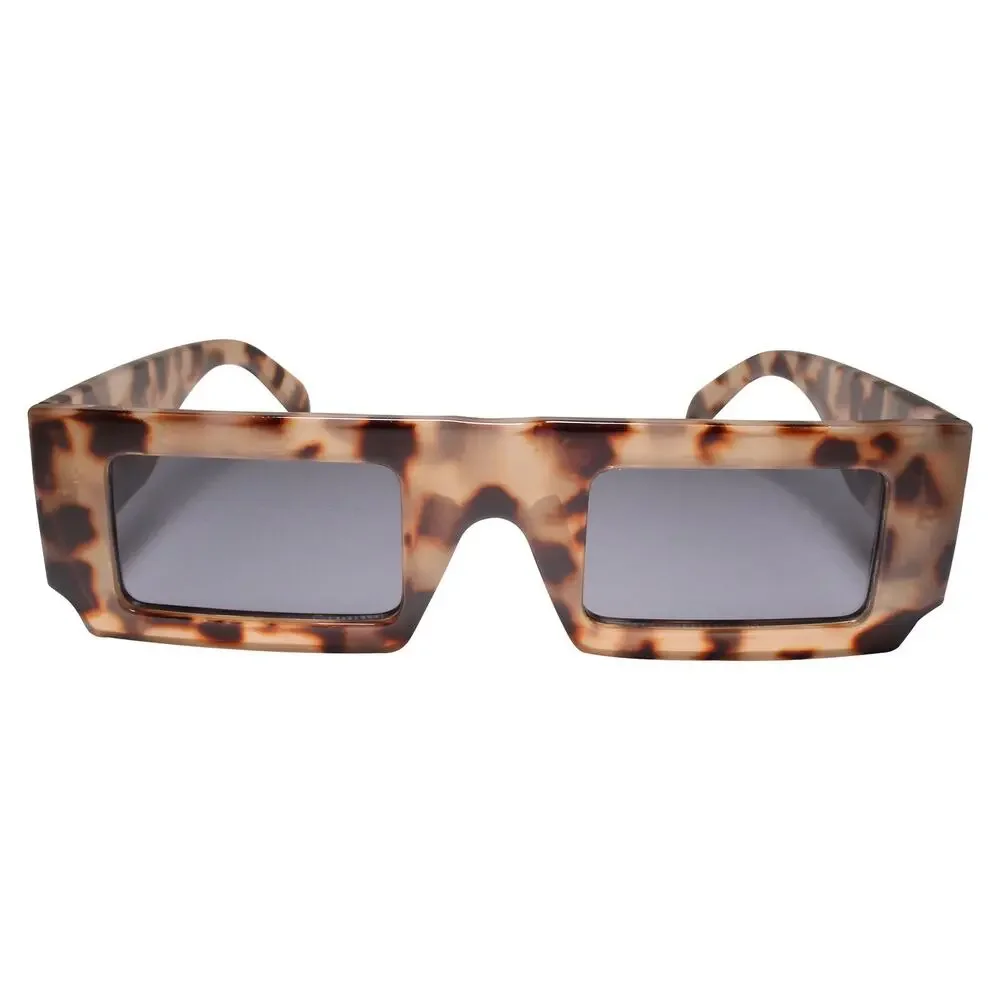 Tortoise Rectangular Thick Frame Sunglass Fusion of Classic and Street Style